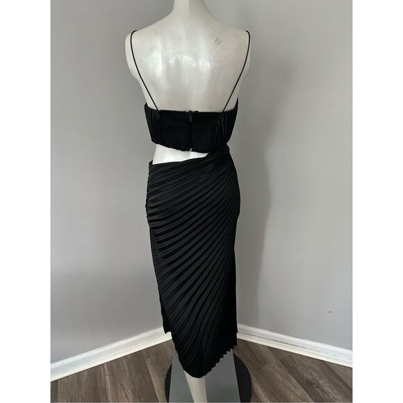 NWT Alice + Olivia Fayeth Pleated Cut-Out Midi-Dress $595 - Picture 10 of 11